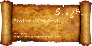 Stoics Árpád névjegykártya